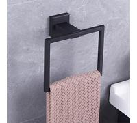 GERZWY Moderno portasciugamani nero SUS304 in acciaio inox gancio asciugamano anello per bagno bagno montaggio a parete stile contemporaneo JG1906-BK