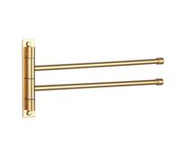 GERZWY Portasciugamani da bagno a braccio oscillante a 2 bracci montaggio a parete in acciaio inossidabile portasciugamani da bagno gancio portasciugamani organizzatore finitura oro