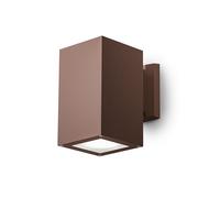 GES1013- APPLIQUE QUADRATA IN ALLUMINIO COLORE RUGGINE 1 LUCE ATTCCO E27 IP65