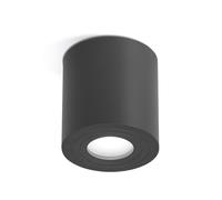 GES1074- PLAFONIERA ALLUMINIO GRIGIO ANTRACITE TONDA 1 LUCE ATTACCO GU10 D.9CM