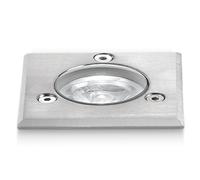 GES221C- SEGNAPASSI IN ACCIAIO INOSSIDABILE E ALLUMINIO CALPESTABILE AD INCASSO A LED 3000K 89LM 1W QUADRATO