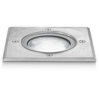 GES261- SEGNAPASSI IN ACCIAIO INOSSIDABILE E ALLUMINIO CALPESTABILE AD INCASSO ATTACCO GX53 QUADRATO 15X15CM