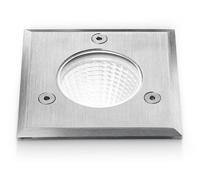 GES545- SEGNAPASSI IN ALLUMINIO E ACCIAIO AISI 306 LED 4000K 785LM 9W QUADRATO