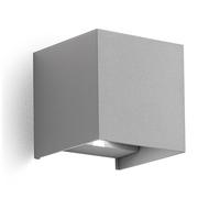 GES862C- APPLIQUE GRIGIO ALLUMINIO A LED 2 LUCI BIEMISSIONE 3000K 500LM 2X5W IP54