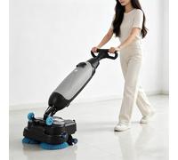 GESAIDES Lavasciuga Pavimenti Professionale, Macchina Lucidatrice-lavapavimenti a Spinta da 43 cm con Doppie Spazzole, Pulitrice per Pavimenti con Batteria al Litio Ricaricabile Senza Fili Gray