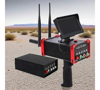 GESAIDES Metal Detector, Detettore di Metalli Professionale per Oro, Argento e Diamanti con Schermo LCD, Portata 99m, profondità 16m, Materiale ABS, Nero, per Caccia al Tesoro e Archeologia Red