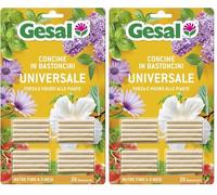 GESAL Concime in Bastoncini Universale, Per Piante in Vaso, da Appartamento, Balcone e Giardino, Con Guano, 20 Bastoncini (18 g) (Confezione da 2)