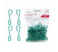 Gesar 100 Pezzi Ganci addobbi Natalizi - Colore Verde - Ganci Albero di Natale - Appendere Le Palle -Decorazioni Natalizie - Gancetti per Palline di Natale in plastica a Forma di S -