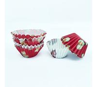 Gesar 240 pezzi Pirottini Muffin Carta - Pirottini Cupcake - Cioccolatini Forno - Stampini per Dolci - Stampi da Forno - Piccoli - Decorazioni natale - Colore Rosso e Bianco
