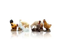 Gesar art in progress Set 8 Pezzi Animali da 5 cm in Resina in Presepe - Animali per Presepe da 9 cm - Presepio Decorazioni - Animali Presepe - Natalizie Paesaggio - Scenario di Natale