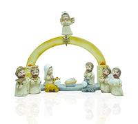Gesar Presepio di Natale Bianco 11 pezzi 4,5 cm - Presepe Natalizio con Statuine e Personaggi del Presepe - Natività Artigianale, Moderno ed Elegante - Presepi Particolari per Decorazioni Natalizie