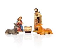 Gesar Set 5 Mini Statuine in Resina Dipinta a Mano - Personaggi Presepe 9 cm, Presepe Completo Dettagliato, Decorazioni Natalizie, Idee Regalo e Collezione