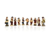 Gesar Statuine 10 Pastori per presepe da 3.5cm - Set 10 Pezzi Pastori per Presepe in Resina - Personaggi Presepi - Presepe Statuine in Personaggi Dipinti a Mano - Natività Natalizie
