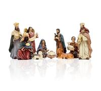 Gesar Statuine Presepe 9 cm 11 Pezzi in Resina - Personaggi Presepe Classico - Mini Statuine Presepe per Presepe Completo con Dettagli Realistici