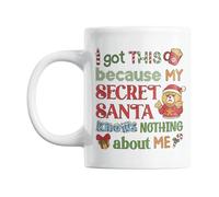 Gesar Tazza Natalizia da Colazione - Idee Regali Originali e Divertenti per Uomo e Donna - Merry Christmas - Idee regalo di Natale - Motivo natalizio Secret Santa