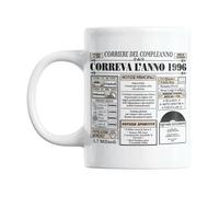 Gesar Tazza Regalo donna e uomo per compleanno 30 anni - trentesimo - idee regalo 30 anni - Correva l'anno 1996 - CORRIERE DEL COMPLEANNO - tazza simpatica - Regali per nati nel 1996