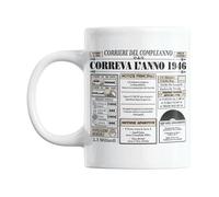 Gesar Tazza Regalo donna e uomo per compleanno 80 anni - ottantesimo - idee regalo 80 anni - Correva l'anno 1946 - CORRIERE DEL COMPLEANNO - tazza simpatica - Regali per nati nel 1946