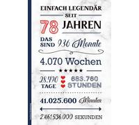 Geschenk 78 Geburtstag: Notizbuch A5 liniert schönes Geburtstag Geschenk zum 78. Geb Buch für Notizen Geschenkidee für Erwachsene zur Geburtstagsfeier für 78 Jährige Alles Gute zum 78. Geb