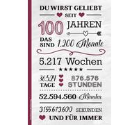 Geschenk zum 100 Geburtstag: Notizbuch A5 liniert Geburtstagsgeschenk zum 100. Geb Notiz Buch Geschenkidee zum 100sten Notizheft zur Geburtstagsfeier für 100 Jährige ALLES GUTE ZUM 100 JAHRESTAG