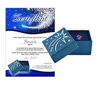 Geschenke mit Namen Vera stella cadente in confezione regalo con dedica per il battesimo. Meteorite con certificato di autenticità e certificato di battesimo.