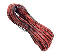 GESDYO Cavo di prolunga 20 m, 22 AWG, rosso, nero, in rame, stagnato, 2 fili, per luci LED e circuiti elettronici