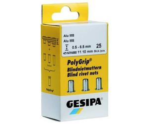 Gesipa 1464837 Occhiello (Ø x L) 11 mm x 20 mm M8 Acciaio inox 25 pz.