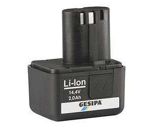 GESIPA | Batteria di ricambio originale 2,0 Ah / 14,4 V per pinza rivettatrice a batteria AccuBird®