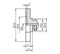 Gesipa Bocchino a piastra per A2 PA17/36, con intaglio Quantità:1