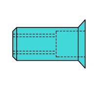 Gesipa Dadi per rivetti ciechi, acciaio inox A2, testa svasata M 8x11x18,5 Quantità:100