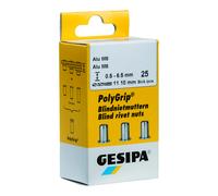Gesipa Dadi per rivetti ciechi, alluminio M, Mini Pack 5x7x13,5 Quantità:1