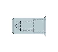 Gesipa Dadi per rivetti ciechi CAP, alluminio, testa piccola M 4x6x16 Quantità:500