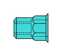 Gesipa Dadi per rivetti ciechi, esagono parziale, acciaio inox A2, testa piccola M4x6x11 Quantità:500