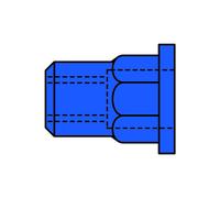 Gesipa Dadi per rivetti ciechi, esagono parziale, acciaio M 4x6x11 Quantità:500