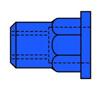 Gesipa Dadi per rivetti ciechi, esagono parziale, acciaio, testa piccola Quantità:1