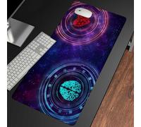 Gesmatic Grande tappetino per mouse da gioco, antiscivolo, impermeabile, facile da pulire, tappetino da scrivania per computer portatile, interfaccia digitale con cuore, cervello, stellato, per