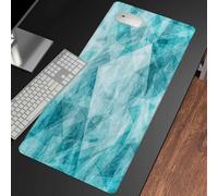 Gesmatic Grande tappetino per mouse da gioco, antiscivolo, impermeabile, facile da pulire, tappetino da scrivania per laptop, sfondo blu o sfondo nero, per ufficio e casa, 80 x 40 cm