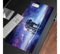 Gesmatic Grande tappetino per mouse da gioco esteso per laptop tastiera e tappetino per mouse in pelle protezione da tavolo da scrivania 80 x 30 cm astronauta che inizia a correre, tappetino