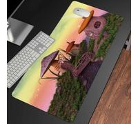 Gesmatic Tappetino per mouse esteso da scrivania con bordi cuciti, grande, impermeabile, per scrivania, case da favola, piccolo ponte, 80 x 39,9 cm, base antiscivolo per lavoro, gioco, ufficio casa