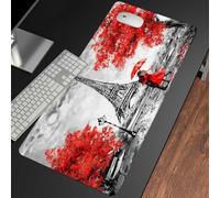 Gesmatic Tappetino per mouse esteso da scrivania con bordi cuciti, grande tappetino da scrivania impermeabile per scrivania con pittura a olio Parigi città europea 80 x 30 cm, base antiscivolo per