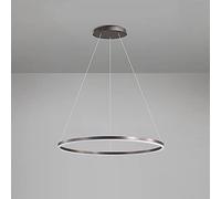 GESMOS Anello Singolo LED Lampada A Sospensione Nordico Moderno Cerchio Lampadario Regolabile Lampade Sospeso Per Soggiorno Isola Cucina Tavolo Da Pranzo(80CM 50W,Brown, Natural White)