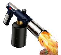 GESPERT Torcia a propano con One Touch Max Fire, lanciafiamme con blocco di sicurezza, torcia per sous vide, torcia da cucina per barbecue, falò da campeggio blu carbone (serbatoio di propano non