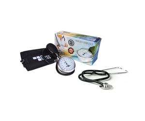 Gess Delux BK2015 Misuratore di Pressione Sanguigna con Stetoscopio Standard BK3001, Manometro a Disco Grande 60 mm, Alta Precisione, Resistente alla Corrosione e ai Graffi, Kit Medico Completo