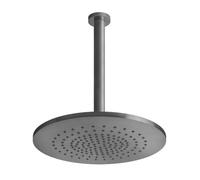 Gessi 316 douche de tête anticalcaire D355 mm, avec articulation et bras de plafond, longueur personnalisable, 727, 54150707, 54150707, Colorazione: Metallo nero spazzolato PVD