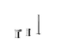 Gessi Anello, mitigeur de baignoire 3 trous, avec cartouche déviatrice 2 voies, pour bec de baignoire séparé, sans ressort de rappel, uniquement douchette à main à sécurité intrinsèque, 63347710, 6334