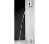 Gessi Cascata, ensemble prêt à poser pour lavabo carré Ispa, avec fixation murale, fonctionnement séparé, 39893239, 39893239, Colorazione: Acciaio inossidabile spazzolato opaco