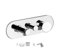 Gessi CONO kit prêt à poser pour mitigeur monocommande de baignoire, inverseur 2 voies, raccordement mural direct coude avec support, 45040726, 45040726, Colorazione: Bronzo caldo spazzolato PVD