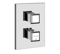 Gessi Eleganza, kit prêt à lemploi pour thermostat encastré, avec vanne darrêt, 1 sortie raccordée, avec vannes darrêt dentretien, filtre et clapet anti-retour, pas de sécurité intrinsèque, 46232726, 