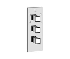 Gessi Eleganza, kit prêt à poser, pour thermostat haute performance pour 3 à 5 consommateurs / sorties pour corps encastrés, Un seul consommateur peut être contrôlé avec la cartouche de déviation, 462
