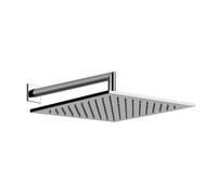 Gessi Emporio douche de tête anticalcaire 300 mm avec articulation et bras mural rond et rosace carrée 45 mm, longueur 345 mm, 47364031, 47364031, Colorazione: cromo