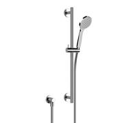 Gessi Emporio ensemble barre de douche 600 mm, rosace ronde, avec coude de raccordement mural, avec douchette anticalcaire 1 jet, flexible 1,50 m, 47306299, 47306299, Colorazione: Nero XL
